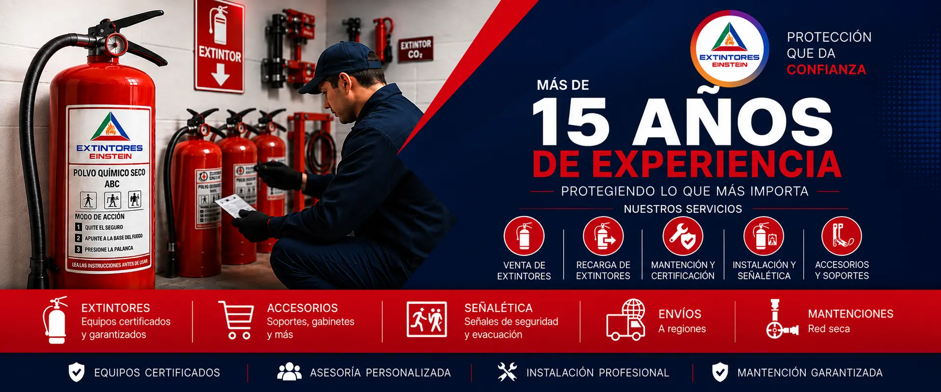 Más de 15 años de experiencia en Extintores Einstein